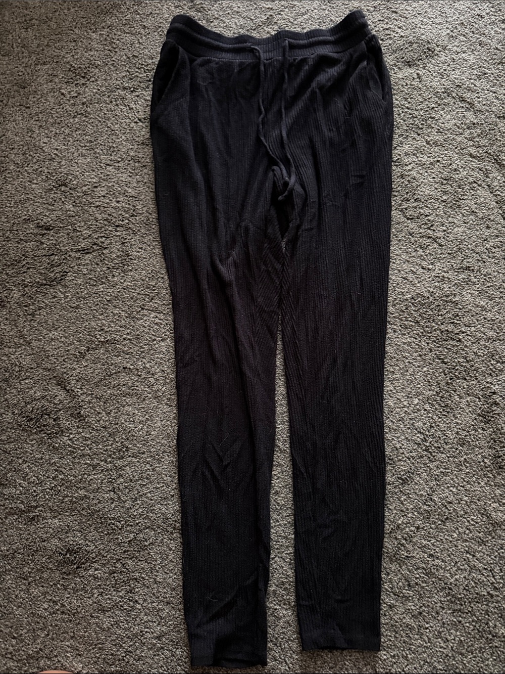 Women’s Black Ribbed Knit Pants